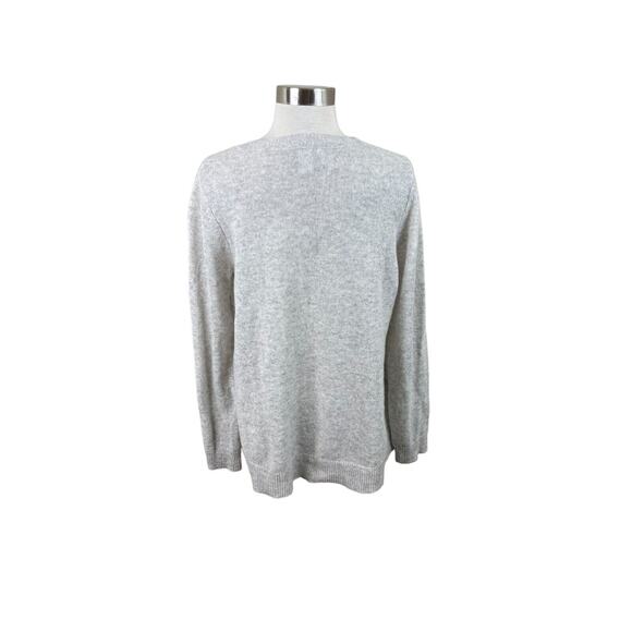 Oats Cashmere Debra Hayburn 100% Cashmere Heathered Gray Sweater XO Sleeve L - Picture 4 of 5